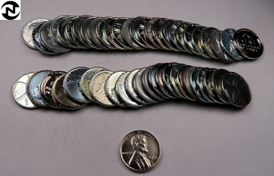(50) 1943 Steel Lincoln Wheat Penny Cent Roll // Choice-Gem BU // 50 Coins