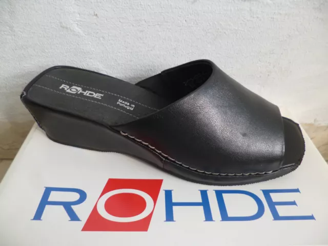 Rohde Mule Pantoufles Mules Chaussures Sandales Sandalette Cuir Noir