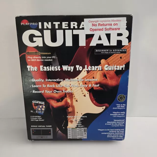 Playpro Interactive Guitar for Beginners & Advanced W Book & 2 CDs NEW