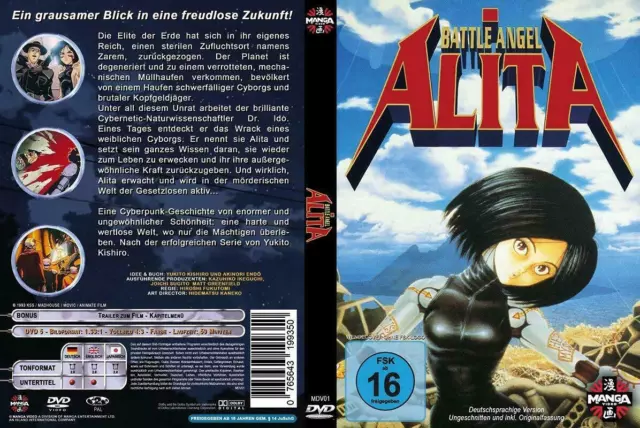 Battle Angel Alita Manga -  DVD - Language German - English - Japanese ANIME