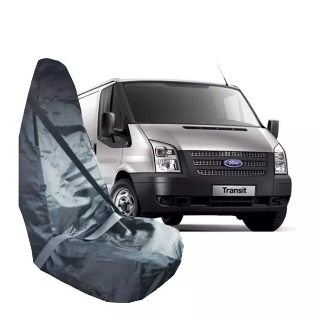 Ford Transit (Mk7) 2007 On - Heavy Duty Black Drivers Van Seat Cover Waterproof