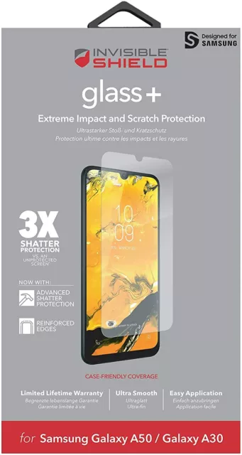 Samsung A50 GLASS SCREEN PROTECTOR Galaxy by ZAGG Invisible Shield NEW