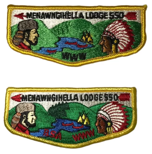 Menawngihella Lodge 550 Mountaineer Area Council WV Lot of 2 Flap Bdr (YX2540)