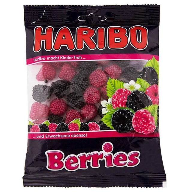 HARIBO BERRIES GELATIN Fruity Gummy Chewy Candy Kid Gift Party Berrie Shape 200g EUR 30,05