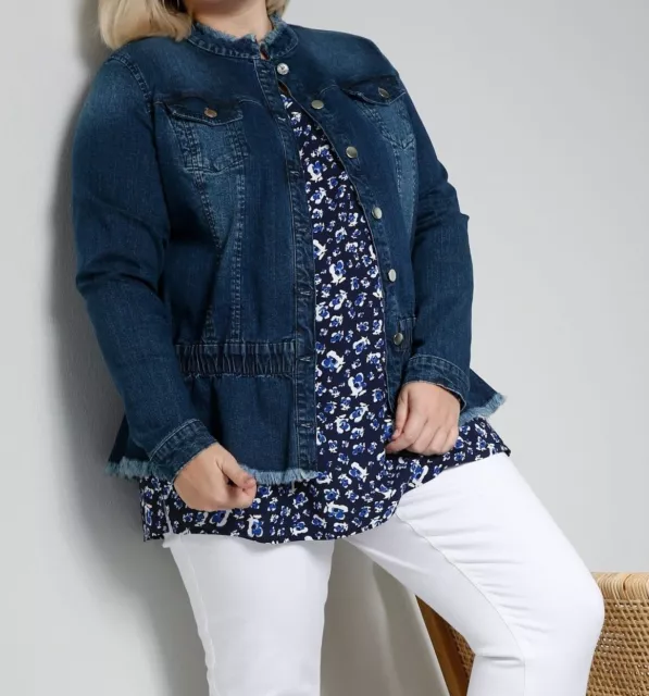 Jeansjacke Jacke Damenjacke Freizeitjacke Baumwolle blau 44 46 48 50 52 54