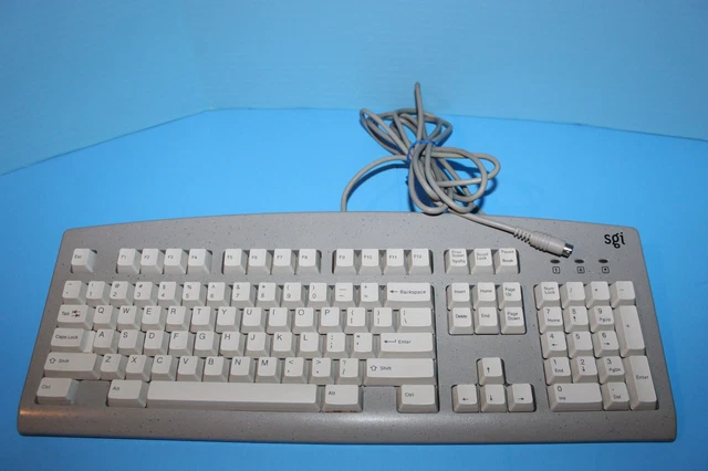 Rare Vintage Silicon Graphics (SGI) Grey PS/2 Keyboard - Model