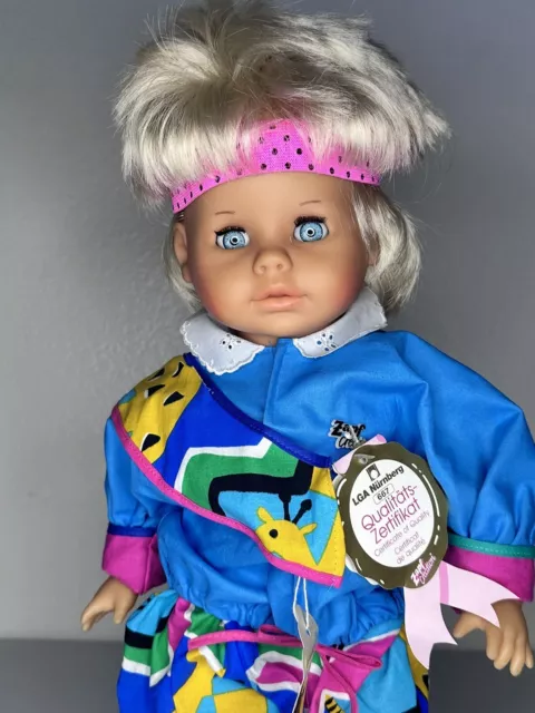 Vintage 1987 Zapf Creation Doll, Blonde Hair Blue Eyes, Rare Collector's Item 2