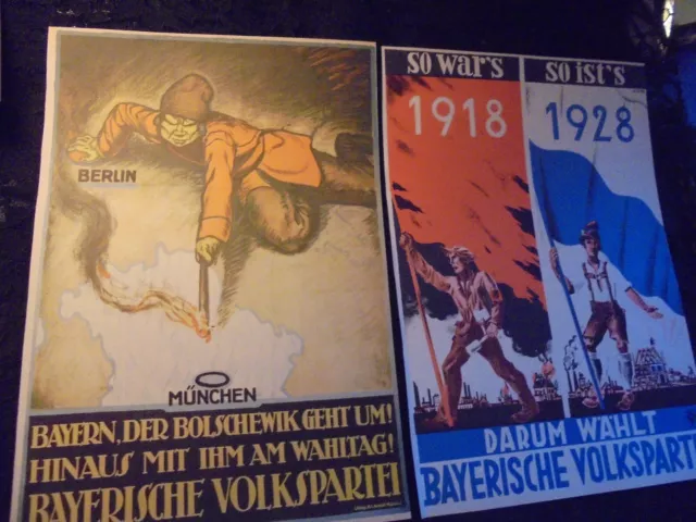 2 x Wahl-Flugblatt/Klein-Plakat "Bayerische Volkspartei" ca.1928 (Bayern/Partei)
