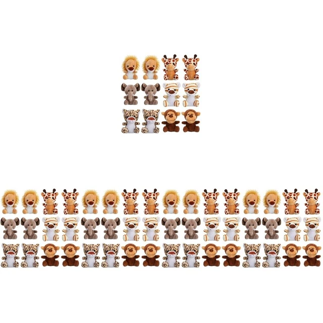 60 pcs peluche jungle animal porte-clés