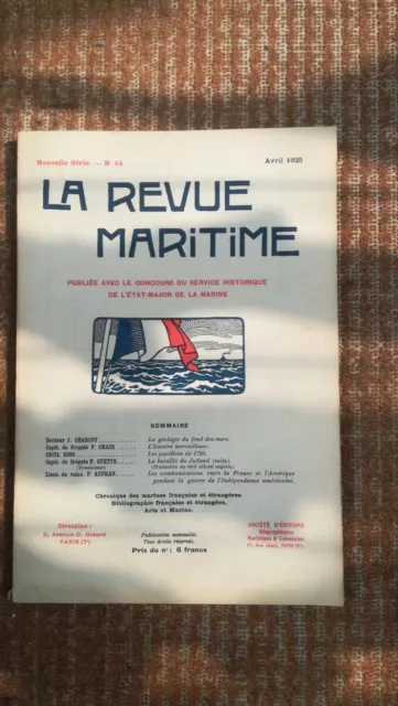 La revue maritime Avril 1925 État-major de la marine pré WW2 WWII French Navy