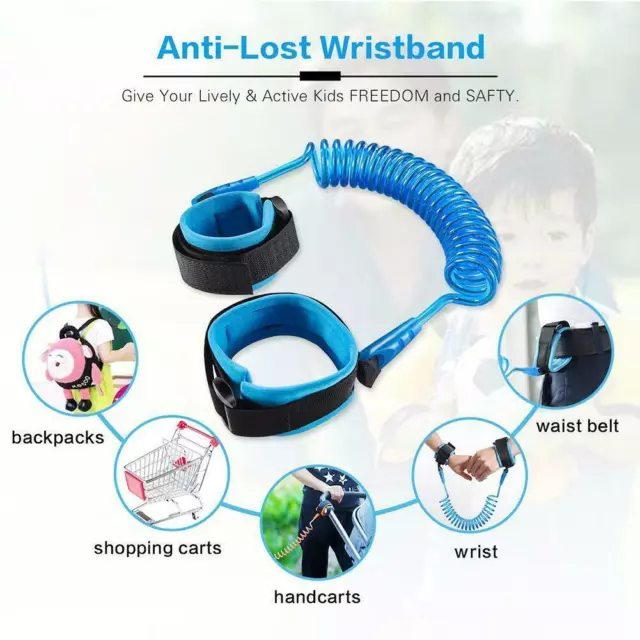 Lost Baby Safety Harness Leash Adjustable Wrist Link Bracelet Kid R5O7 3