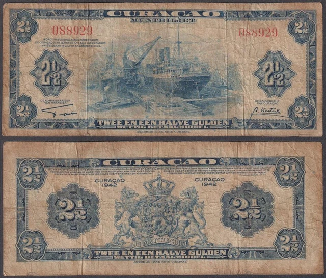 Curacao, 2 1/2 Gulden, 1942, VG+++, P-36