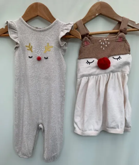 Pacchetto abiti natalizi età 3-6 mesi abito tutto in uno ragazze a maglia