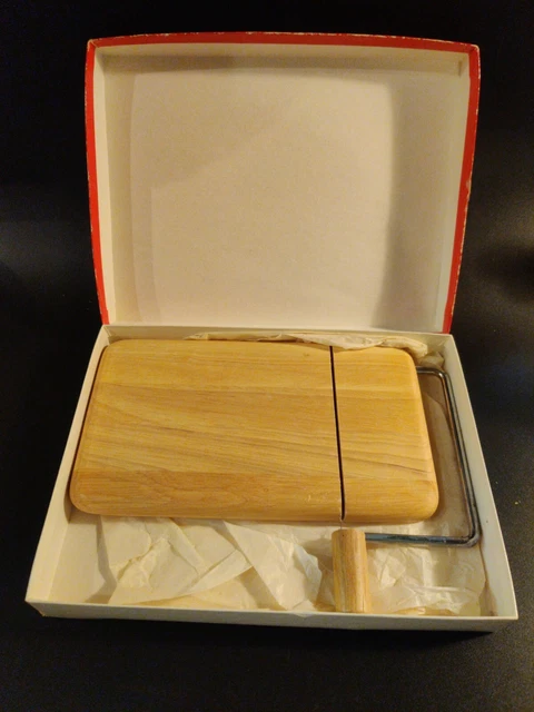 Cheese Slicer Cutting Board Stainless Steel Wire cutter Beachwood Board