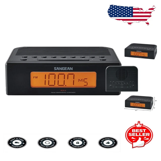 COMPACT RCR-5 CLOCK Radio - Digital AM/FM Tuner with Adjustable LCD ...