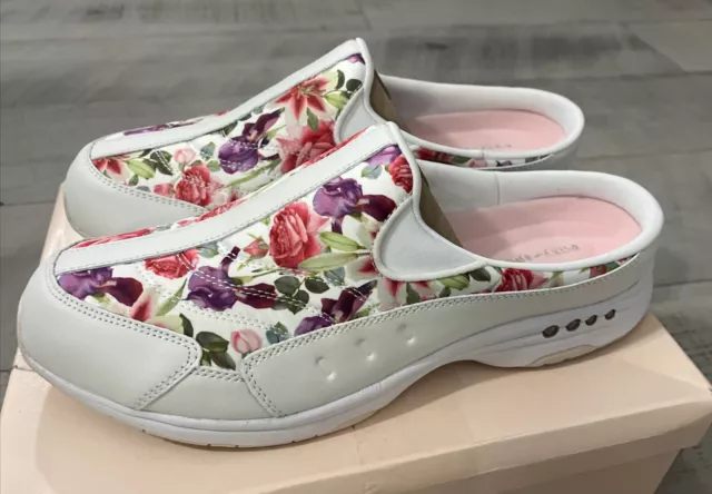 Womens Easy Spirit Traveltime White Multi Floral Sneaker Shoes 12M