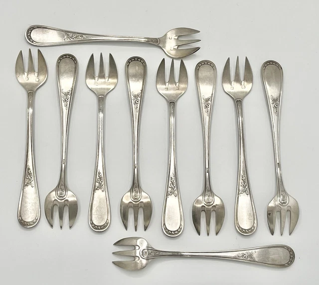 Christofle modèle Pompadour 12 fourchettes à huîtres Oyster Fork excellent état | Métal argenté