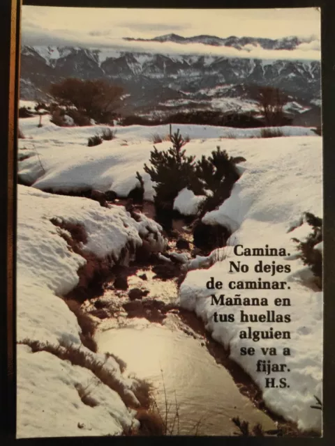 Tarjeta Postal De Un Paisaje Nevado Con Un Poema