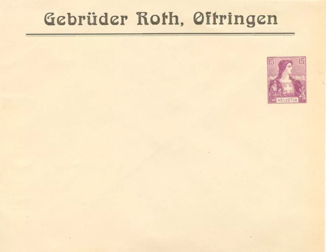 SCHWEIZ 1907 15C lila Helvetia Brustbild (Grundmarke Zumstein-Nr. 106) PRIVAT-GU