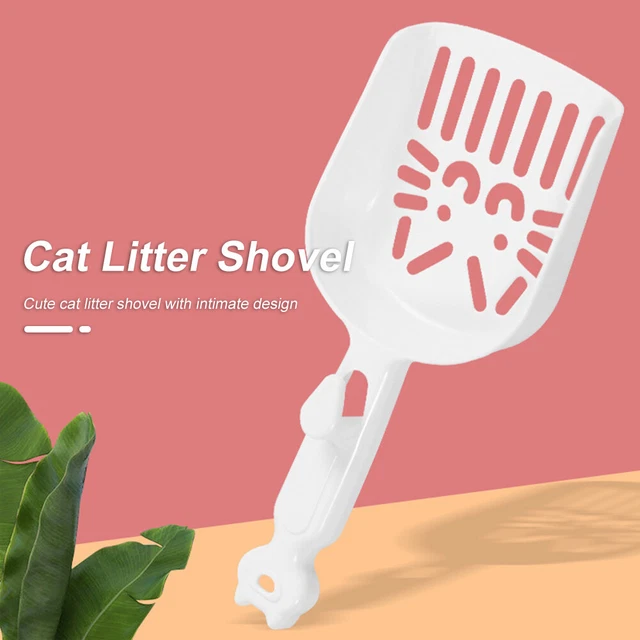 Cuchara de arena de plástico para gatos mango largo limpiador de inodoro portátil cucharas suministros para mascotas