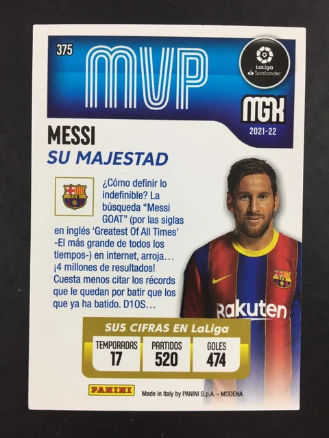Carte Panini MEGACRACKS La Liga 2023/24 #439 Messi FC Barcelona – État Très Bon