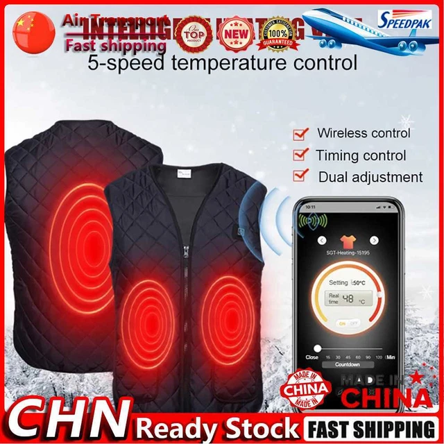 Electric Heated Vest 3 Gear Heated Coat for Skiing Fishing Hiking (M) Fr