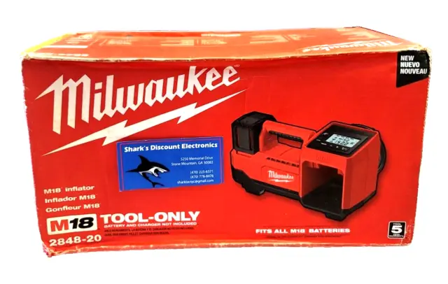 Milwaukee M18 18V Cordless Tire Inflator - (2848-20). NEW. SHIPPING FAST