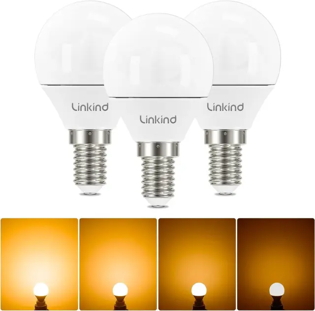Linkind Lampadine Dimmerabile LED E14 Attacco Edison, Golf P45/G45, 470 Lumen, 4
