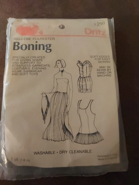 Dritz poliéster Boninh 2 yardas blanco vintage 1985