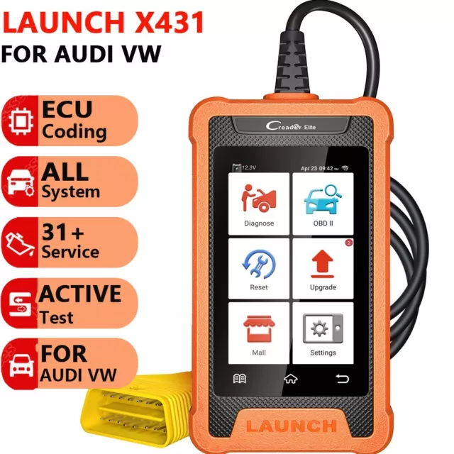 2024 LAUNCH X431 Elite For Audi VW Car OBD2 Scanner Full System Diagnostic Tools