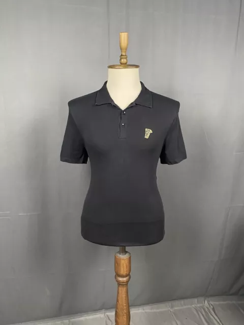 VERSACE COLLECTION SMALL Logo Men's Black Polo T-Shirt Size XL $42.00 ...