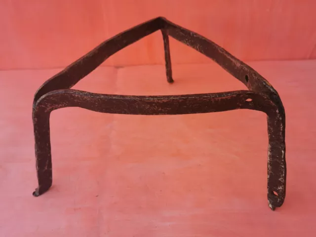 Antique Very Rare Old 19 Century Hand Forged Wrought Iron Trivet For Fireplace