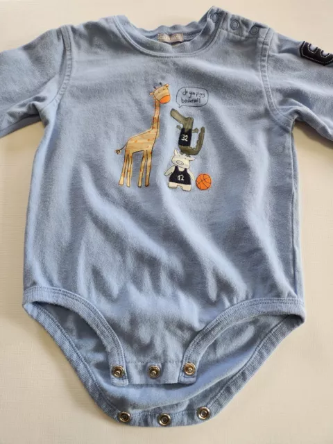 Carters Baby Infant Boys 9 Months Blue Long Sleeve One Piece Bodysuit with Snaps 2