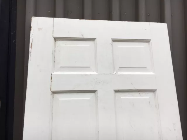 c1900 Victorian era 6 panel pantry or closer door 80" x 28" x 1.5" period knob 2