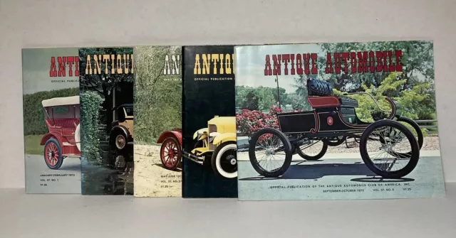 Antique Automobile 1973 Vol 37 - 5 Books No. 1,2,3,4,5 Excellent Condition