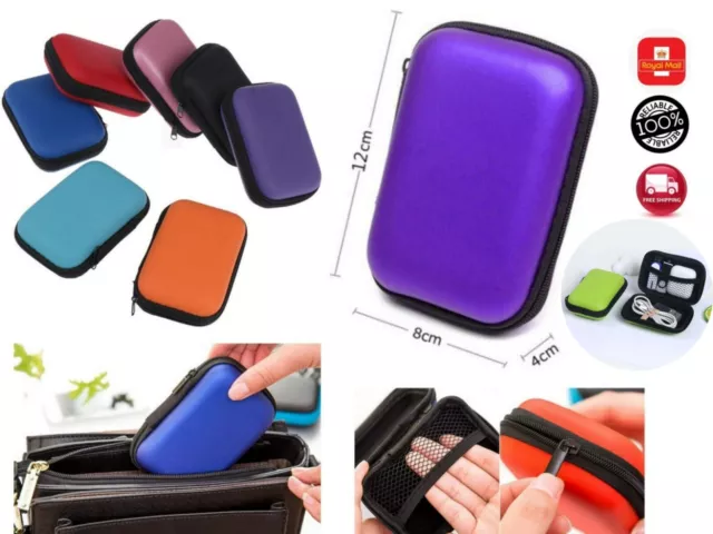 NEW HARD EVA SHELL PORTABLE CASE BOX Headset Earphone Earbud Storage Pouch Bag