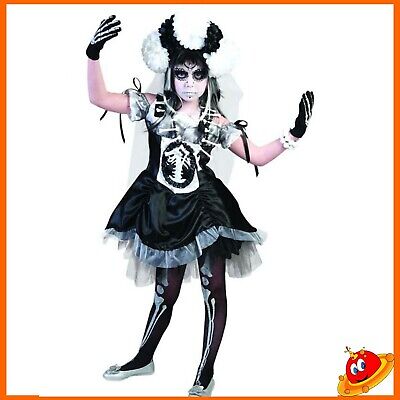 Costume Carnevale Halloween Ragazza Bambina Horror Sposa Cadavere Tg  9-16 anni