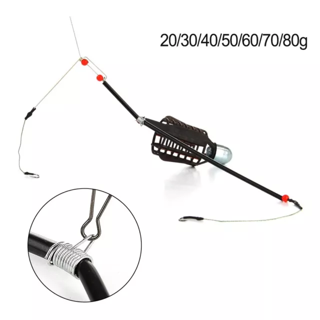 EASY TO USE Carp Fishing Feeder Bait Cage Hook Rig Set Inline