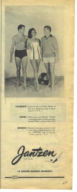 PUBLICITE ADVERTISING   1952  JANTZEN maillot de bain marinière
