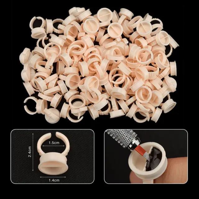 100pcs Silicone Tattoo Ink Cups Finger Ring Gloves Pigment Holder Container