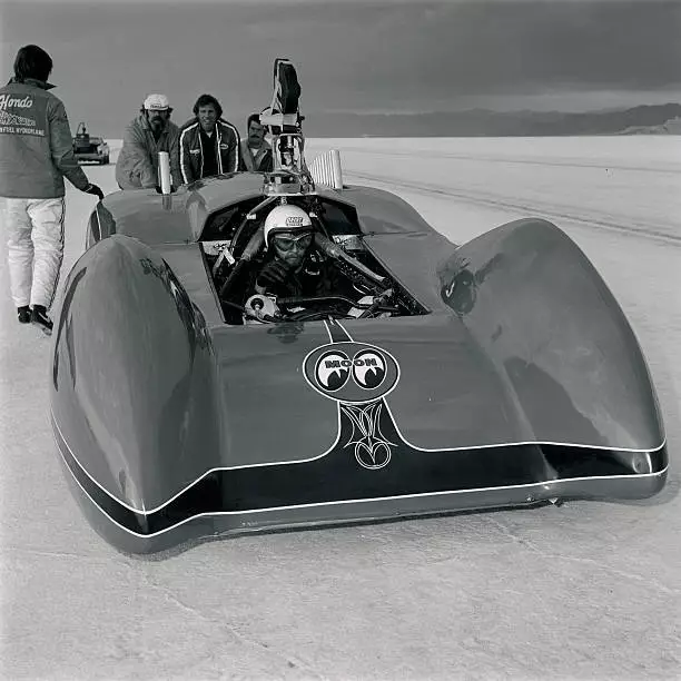 Gary Gabelich & His Land Speed Record Car Bonneville 1974 3 Old Photo