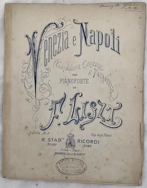 Franz Liszt Venezia E Napoli Canzone Tarantella 1884 Musica Spartiti Pianoforte