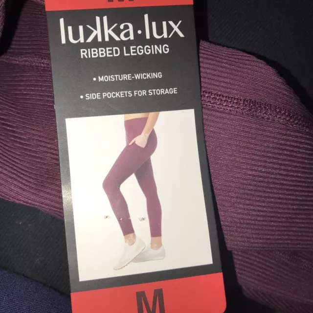 Lukka Lux Ribbed Womens Legging with Side Pocket A32 