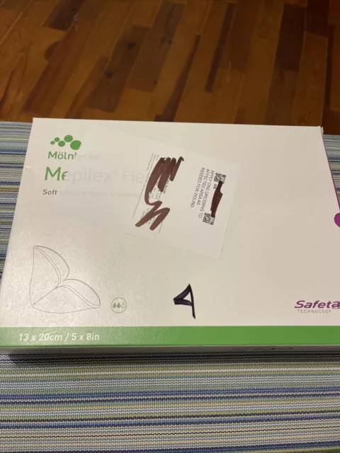 4-Dressings* Molnlycke Mepilex Heel Soft Silicone Dressing 5” x 8" 288100
