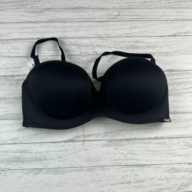 Le Mystere Womens Bra Clean Lines Strapless Underwire Black Size 34C