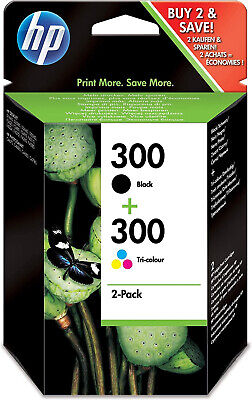 Hp 300 Nero Black + 300 Colore Tri Colour 2 Cartucce Multipack Originali