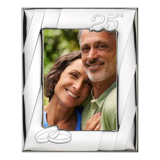 10x15 CM Cadre Photo Massif 925 Sterling Argent Usiné - Structure de Noppes (M2