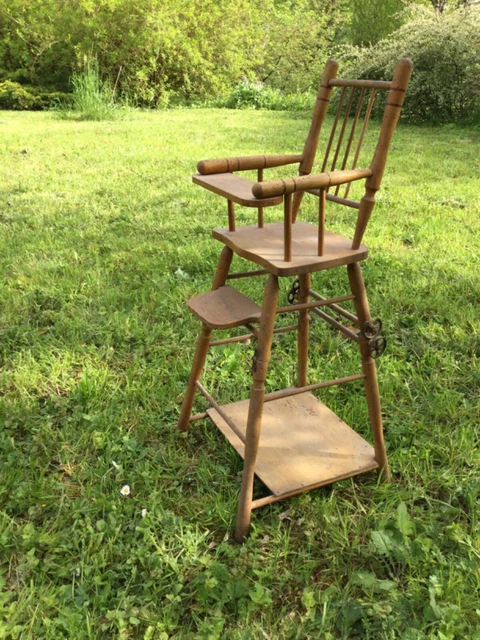 CHAISE HAUTE POUPÉE VINTAGE PLIABLE JOUET ENFANT BOULIER