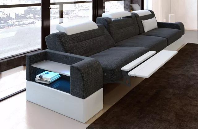 Couch Dreisitzer Sofa 3 Sitzer PARMA Designersofa Modern Design Sofagarnitur LED