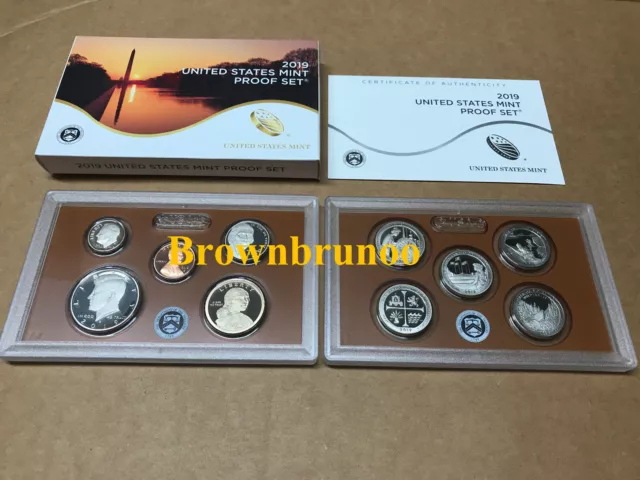 2019-S Proof Set US Mint Cameo Clad 10 Coins w BOX COA 19RG - NO Extra W Penny